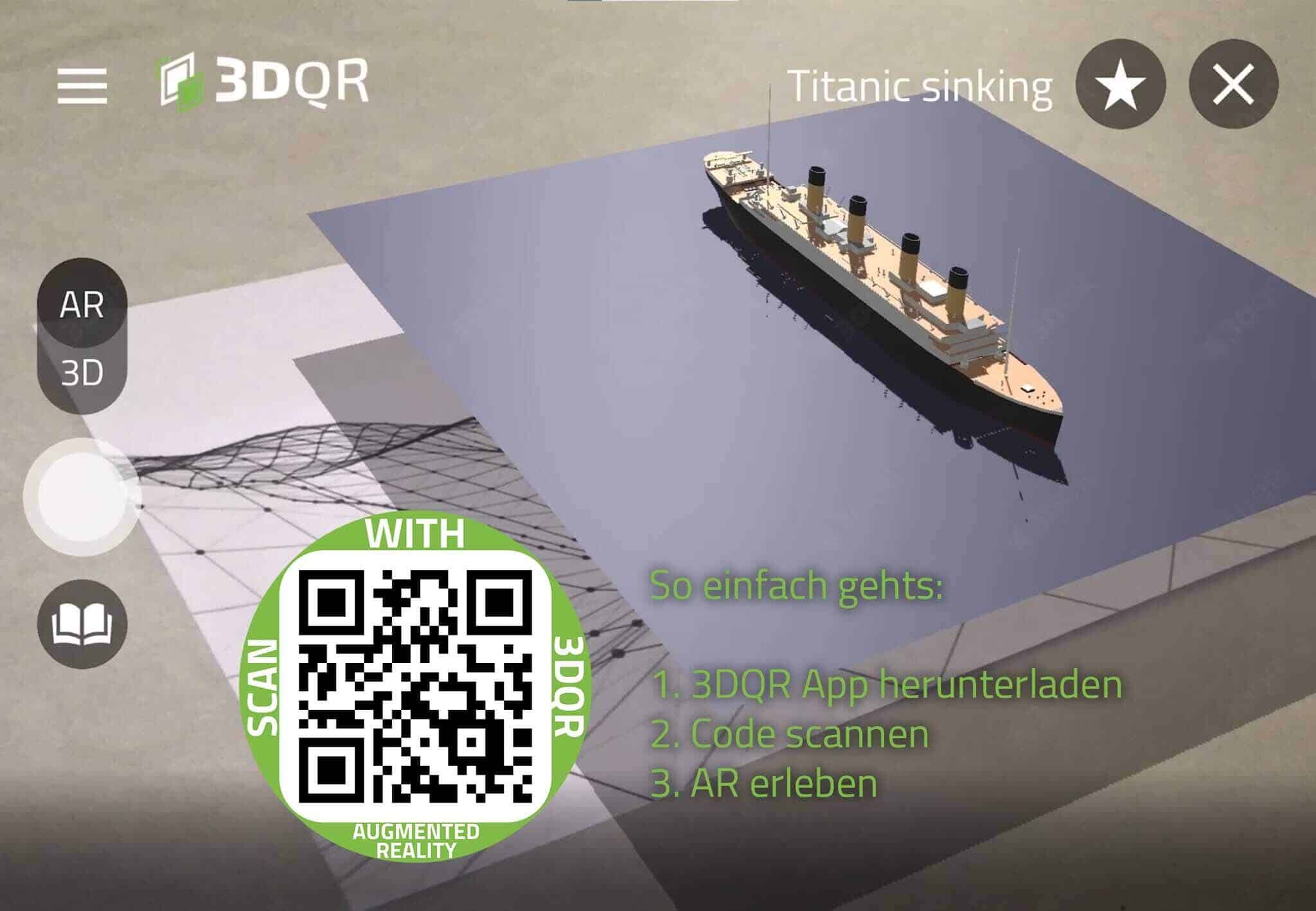 QR-Code mit Titanic Animation